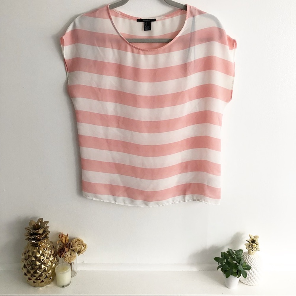 Boxy Stripped Chiffon Top